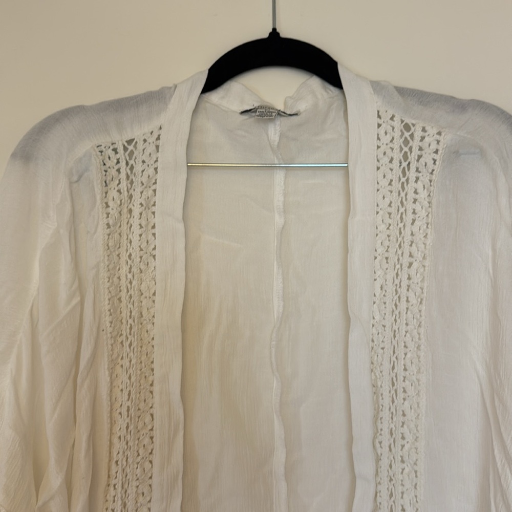 American Eagle White Kimono Style Cover Up - Picture 3 of 4